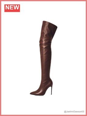 Faux Leather Pointed Toe Over the Knee High Boots